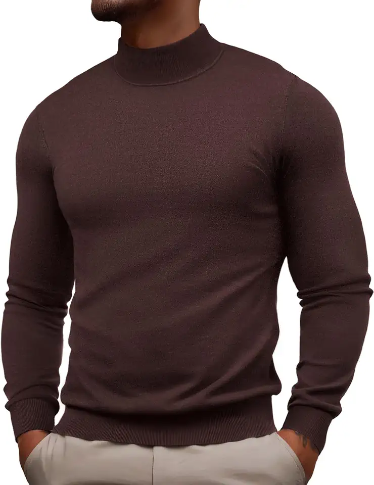 Men's Rust Brown Turtleneck Sweater