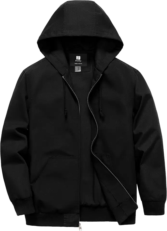 Men's Washed Black Canvas Chore Jacket