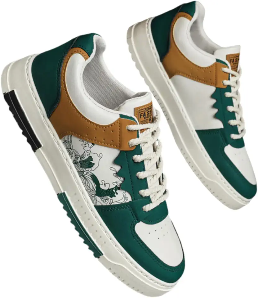 Men's Retro Fashion Low - top Casual Shoes - Niche Design for Spring & Autumn, Trendy Color - Matching, Lace - up for Outdoor, Campus & More