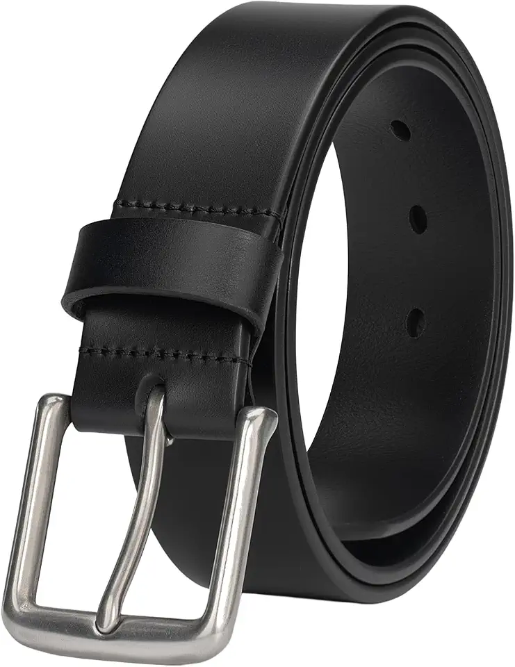Mens 1.5“ Classic Jeans Belt Heavy Duty Full Grain Leather Belt | Built to last, Italian Genuine Leather,Sturdy Buckle, For Jeans, Casual Pants
