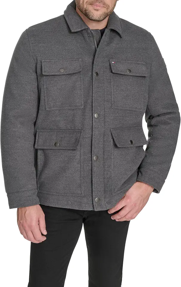 Tommy Hilfiger Men's Wool Blend Four-pocket Field Jacket