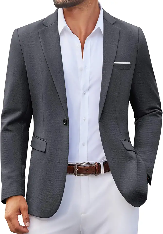 COOFANDY Men's Casual Blazer One Button Sport Coats Lightweight Suit Jacket