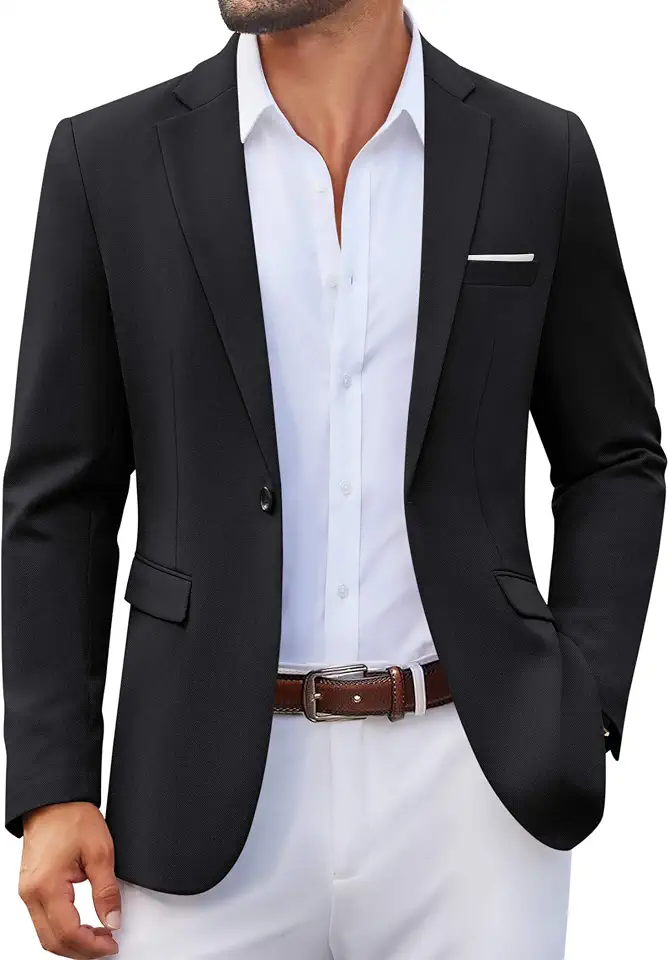 Global Recycled Standard COOFANDY Mens Blazer Casual Sport Coats Lightweight Sports Jacket | One Button, Notched Lapel, 4 Functional Pockets, Double Back Vent, Classic Fit, Ideal for Weddings & Proms & Parties