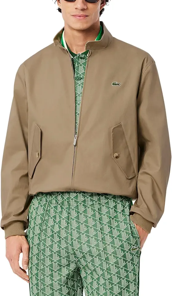 Lacoste Men's Water-repellent Twill Harrington Jacket