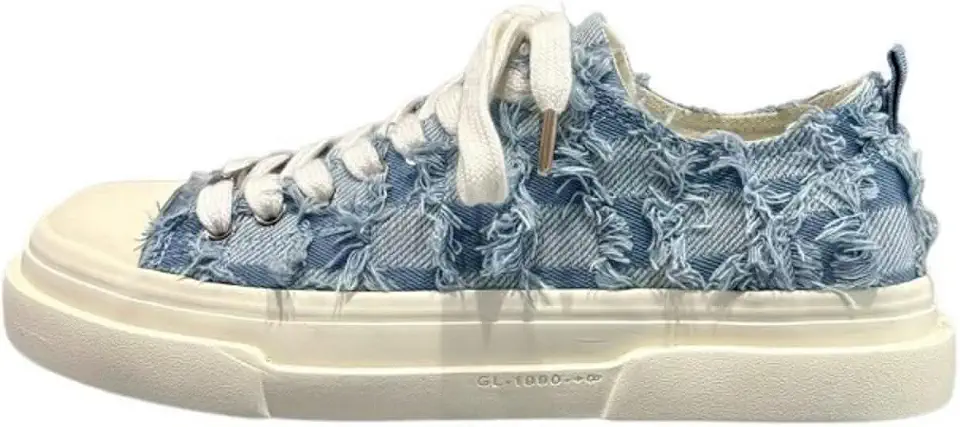Men's Fashion Low - Top Canvas Platform Sneakers - Lace - Up, Comfortable & Non - Slip, Ideal for Workout, Sport, Skate, Tennis, Walking & Driving