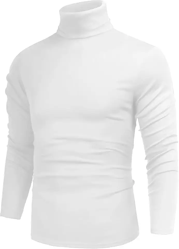 Men Casual Turtleneck Slim Fit Basic Tops Lightweight Thin Pullover Sweater Long Sleeve Underwear Male Blouse T-Shirt