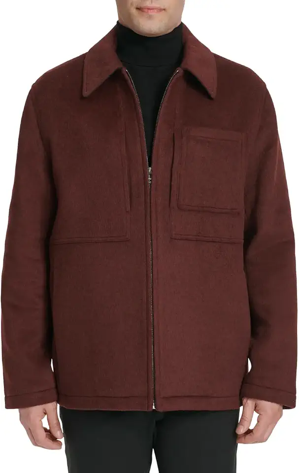 Cole Haan Men's Wool Zip Front Shirt Collar Jacket