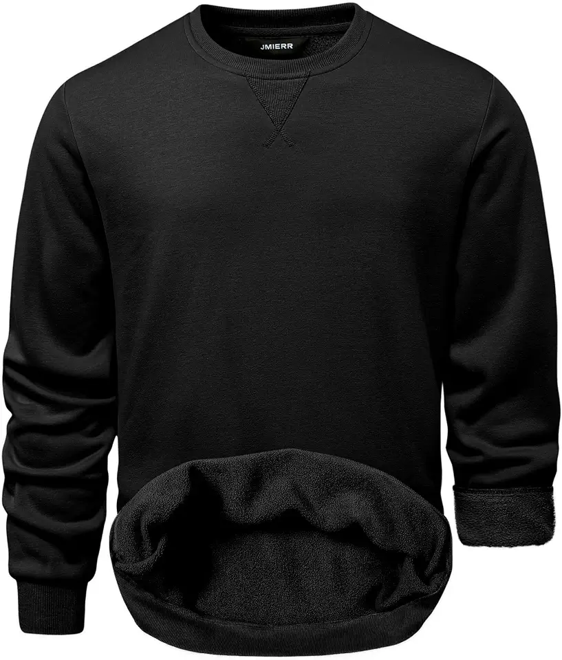 JMIERR Mens Sherpa Lined Sweatshirts Crewneck Pullover Sweater