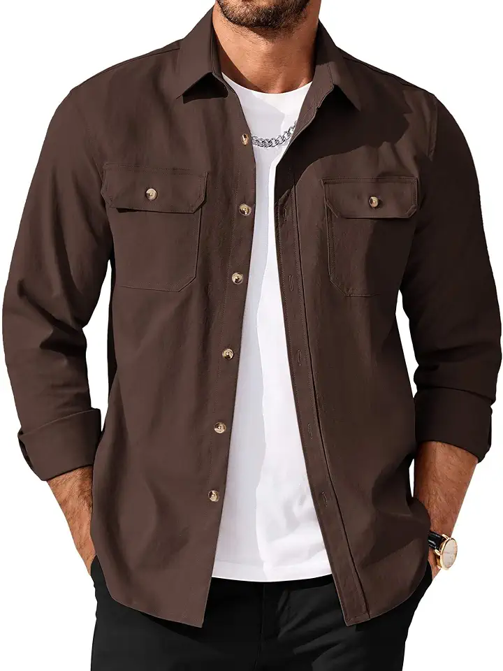 Men's Cognac Brown Suede Chore Jacket