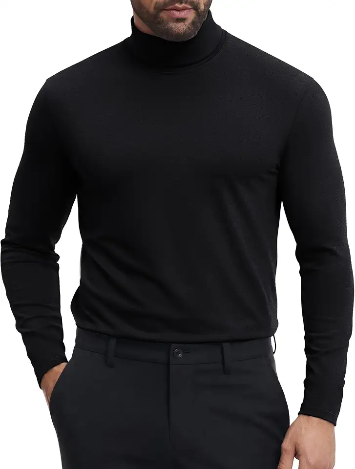 Global Recycled Standard COOFANDY Mens Turtleneck Shirts Slim Fit Shirt Tops Lightweight Pullover Basic Sweater Casual Long Sleeve Shirt