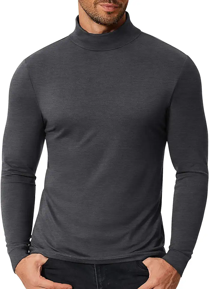 COOFANDY Men's Slim Fit Mock Turtleneck T Shirt Casual Basic Knitted Long Sleeve Pullover Sweater