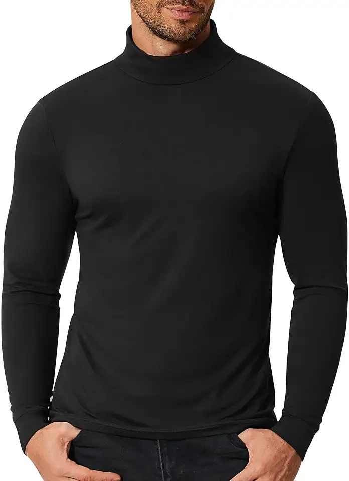 Global Recycled Standard COOFANDY Men's Slim Fit Mock Turtleneck T Shirt Casual Basic Knitted Long Sleeve Pullover Sweater