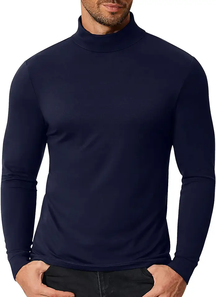 Global Recycled Standard COOFANDY Men's Slim Fit Mock Turtleneck T Shirt Casual Basic Knitted Long Sleeve Pullover Sweater