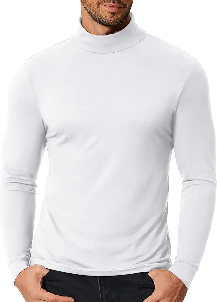 COOFANDY Men's Slim Fit Mock Turtleneck T Shirt Casual Basic Knitted Long Sleeve Pullover Sweater