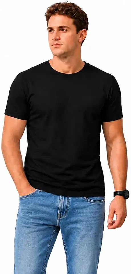 Men's 100% Cotton Crew Neck T-Shirt Regular Fit Short Sleeve Tee