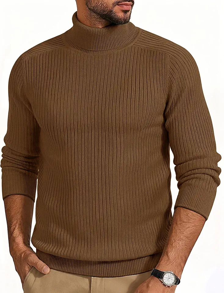 Cotrasen Mens Turtleneck Sweaters Long Sleeve Lightweight Pullover Sweater