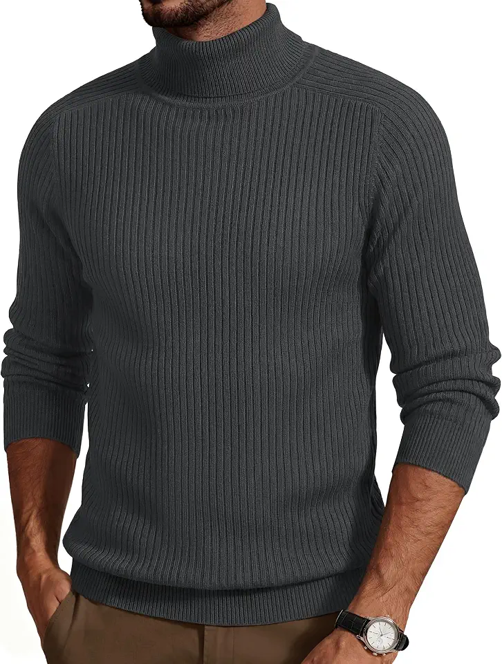 Cotrasen Mens Turtleneck Sweaters Long Sleeve Lightweight Pullover Sweater