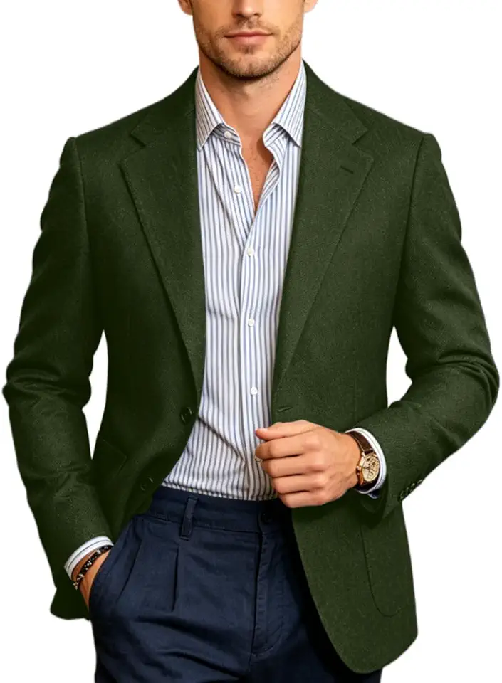 Retro Men's Tweed Herringbone Slim Blazer Suit Jacket Casual | Retro Tweed Men's Suit Blazer Herringbone Slim Fit Sport Coats Jackets Prom Business Casual Men Tux Jacket Wedding Blazers