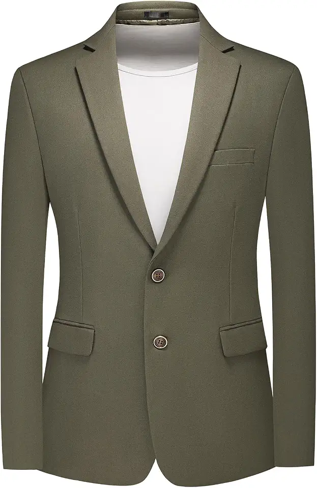 Rogers & Morris Men's Blazer 2 Buttones Casual Slim Fit Suit Jacket Wool Sport Coat Chaqueta de Traje para Hombre