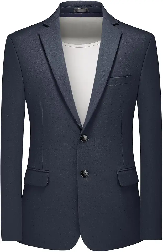 Rogers & Morris Men's Blazer 2 Buttones Casual Slim Fit Suit Jacket Wool Sport Coat Chaqueta de Traje para Hombre