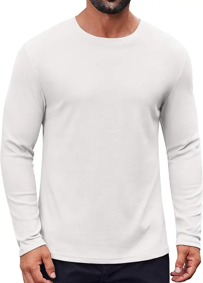 Global Recycled Standard COOFANDY Thermal Shirts for Men Heavyweight Long Sleeve T Shirt Casual Basic Shirts Stretch Crew Neck Undershirts