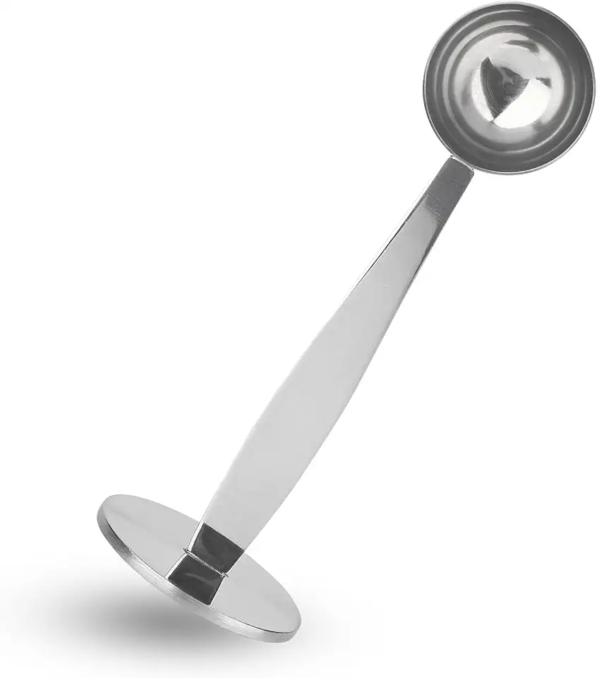DFD 2-Inch-1 Coffee Scoops, 304 Stainless Steel Tablespoon Measure Spoon with Pressed Bottom for Coffee Bean Press Coffee Grinding Pressing(Silver15 ml)