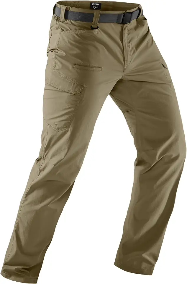 CQR Men's Quick Dry Tactical Pants, Water Resistant Outdoor Pants, Lightweight Stretch Cargo Work Hiking Pants