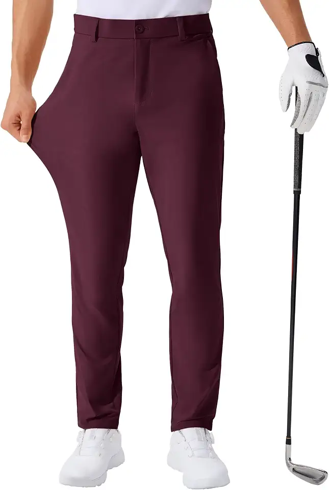 Global Recycled Standard QPNGRP Men's Golf Pants 30"/32"/34" Inseam Lightweight Stretch Work Dress Pants