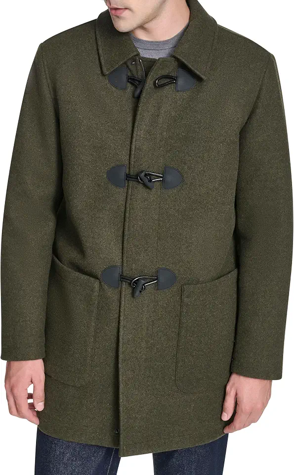 Cole Haan Men's Wool Fully Lined Stretch Duffle Coat