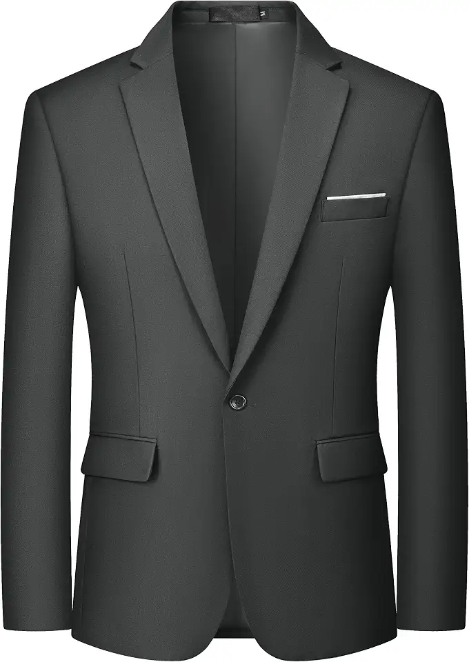 Men's Slim Fit Charcoal Suit Jacket