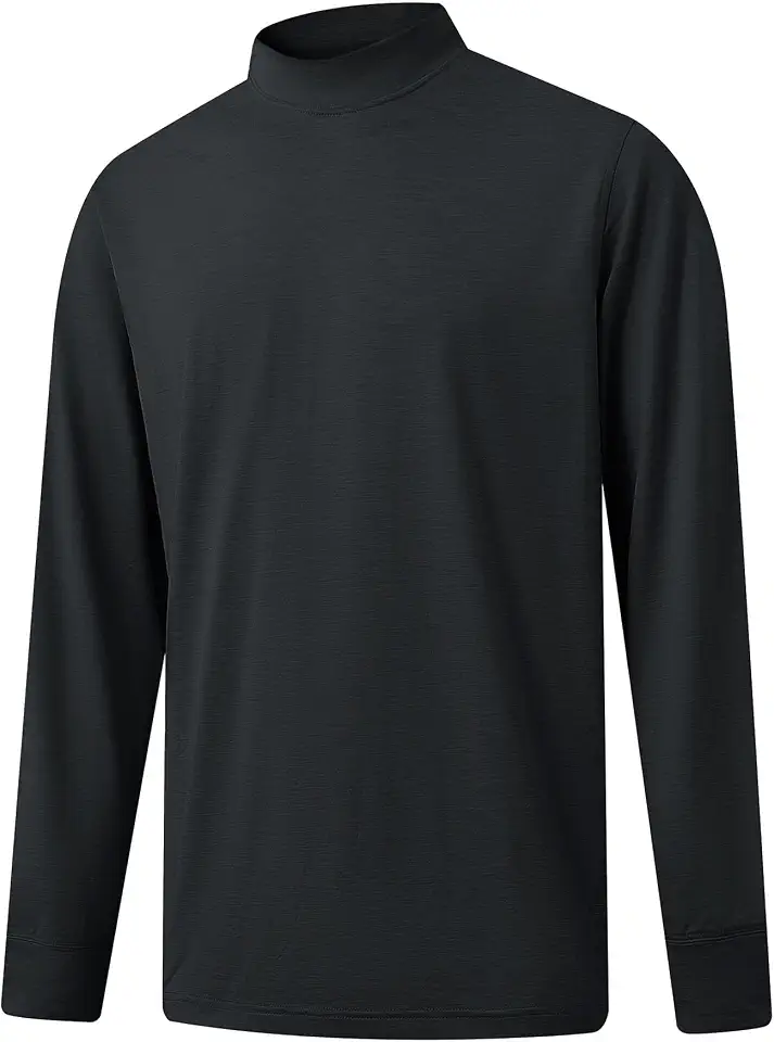 Men's Black Mock Neck Top