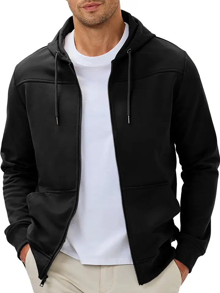 JMIERR Men's Colorblock Zip Hoodie Lightweight Jacket