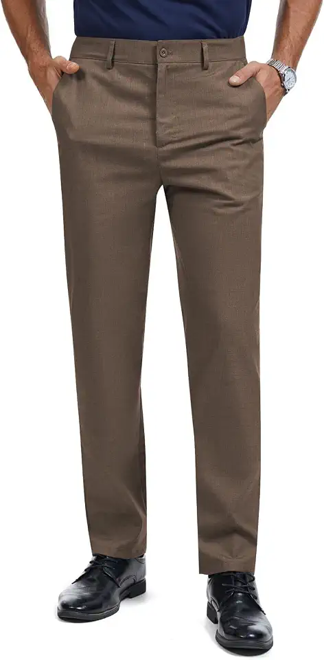 OEKO-TEX STANDARD 100 Mens Tall Classic Fit Flex Flat Front Dress Pants for Business & Office