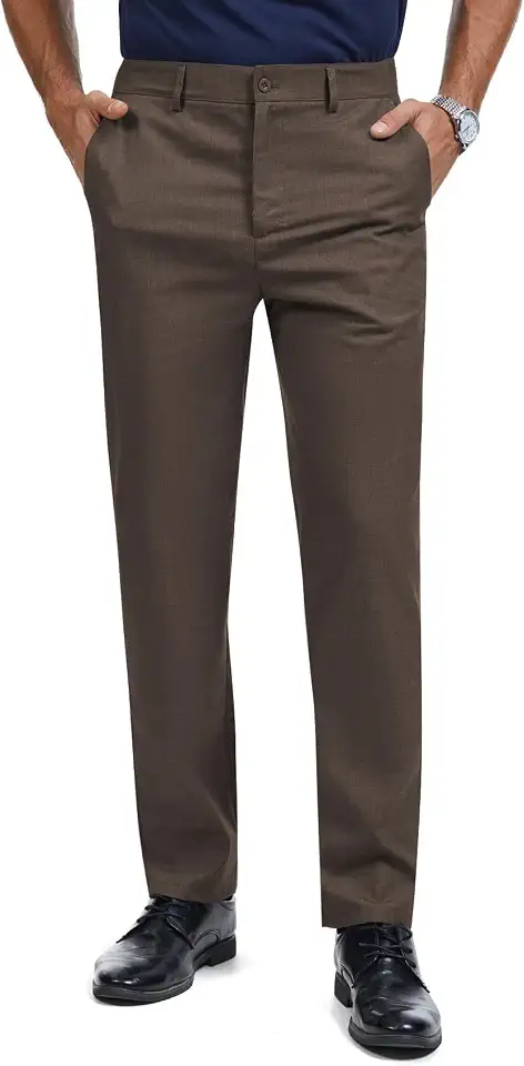 OEKO-TEX STANDARD 100 Mens Tall Classic Fit Flex Flat Front Dress Pants for Business & Office