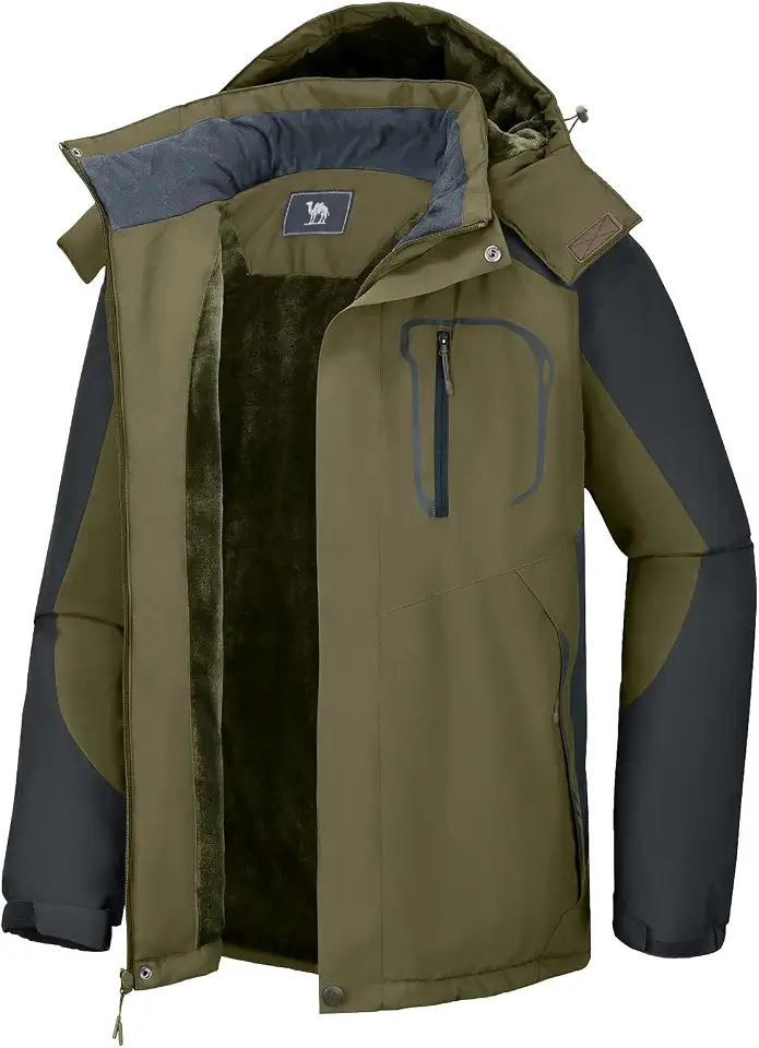 Men's Camel Tan Wool Duffle Coat With Hood