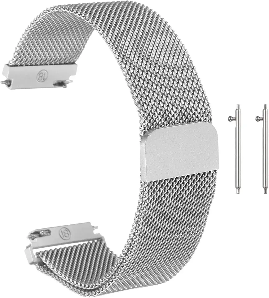 HARFINGTON Stainless Steel Mesh Watch Band Quick Release Metal Replacement Watch Strap with Magnetic Buckle for Men Women