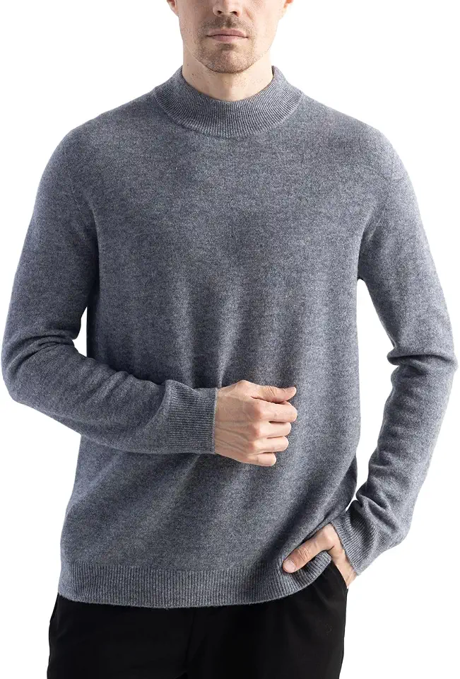 Chanyarn Men's 100% Merino Wool Sweater 2026 Fall Winter First-Line Ready to Wear Mock Neck Long Sleeve Seamless Knit Sweater