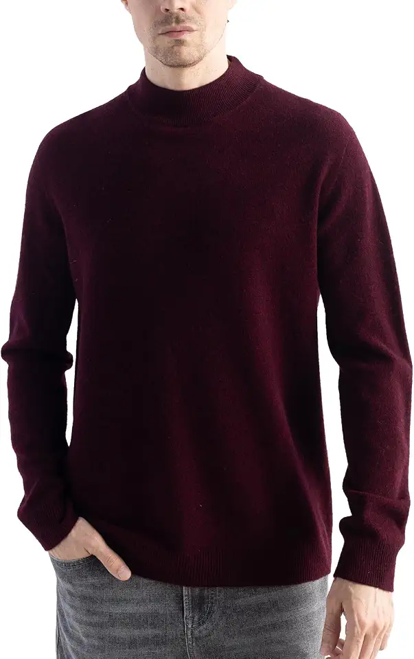 Chanyarn Men's 100% Merino Wool Sweater 2026 Fall Winter First-Line Ready to Wear Mock Neck Long Sleeve Seamless Knit Sweater