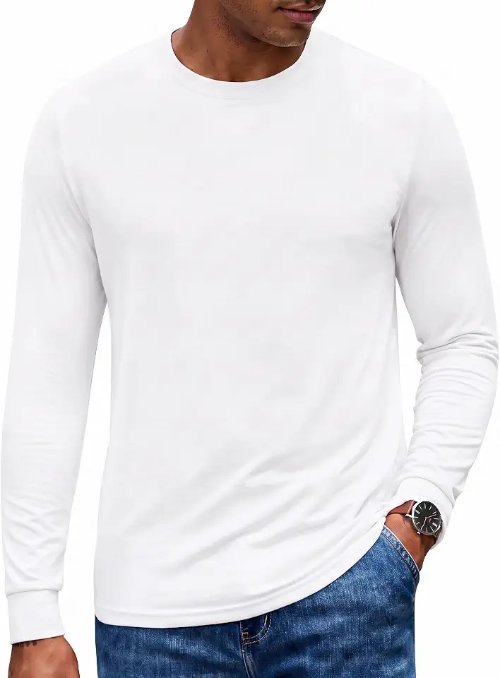 COOFANDY Men's Long Sleeve Tee Shirts Crew Neck T-Shirt Casual Pullover Basic Tees Soft Stretch Tshirts