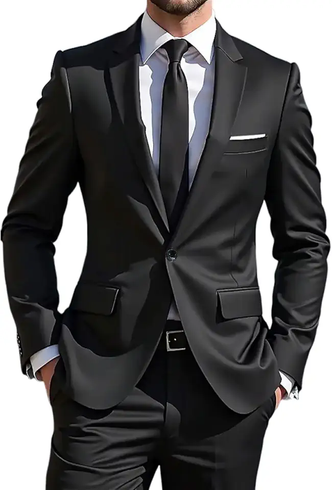Men's Suit 2 Piece one Button Slim Fit Formal Wedding Prom Tuxedo Suits Blazer Pants Set