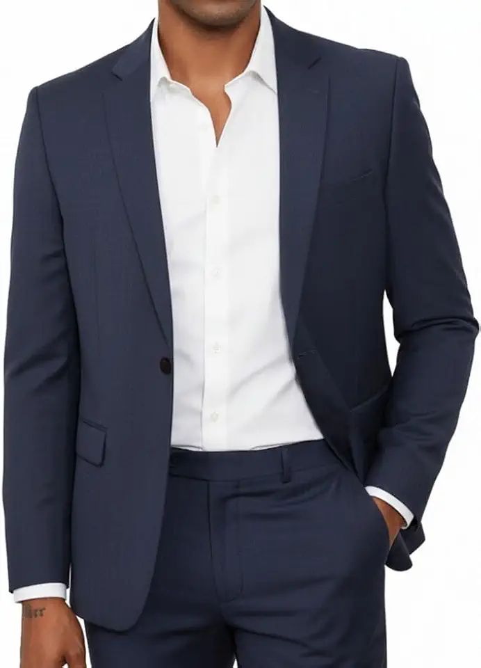Mens Blazer Regular Fit Suit Jacket One Button Business Casual Sport Coats