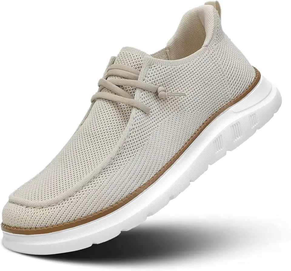 Men's Light Beige Suede Boat Shoes
