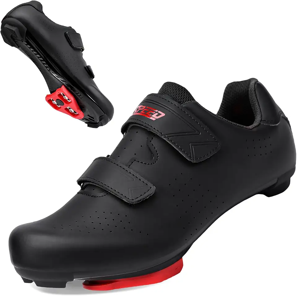 Men's Black Road Cycling Cleat Shoes