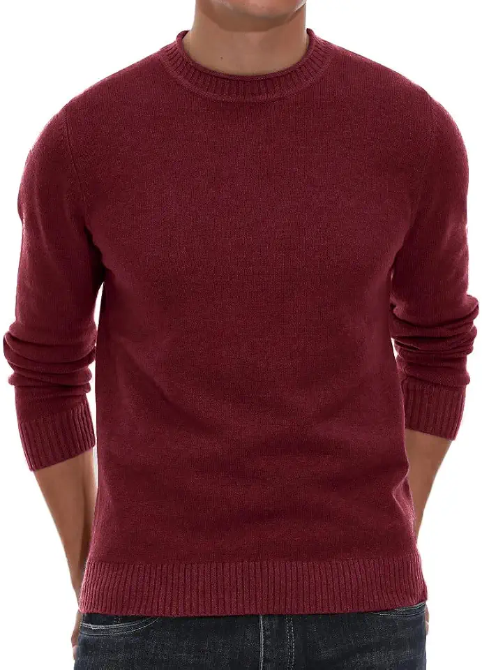 Sailwind Men's Crewneck Sweater Soft Casual Sweaters for Men Classic Pullover Sweaters with Ribbing Edge