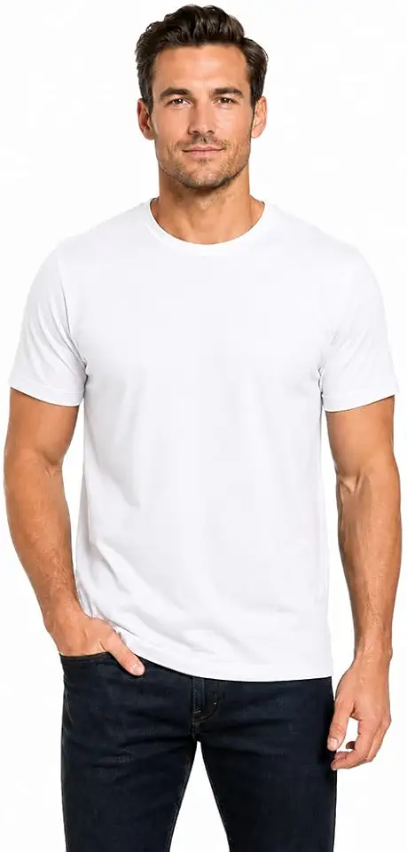Men's 100% Cotton Crew Neck T-Shirt Regular Fit Short Sleeve Tee