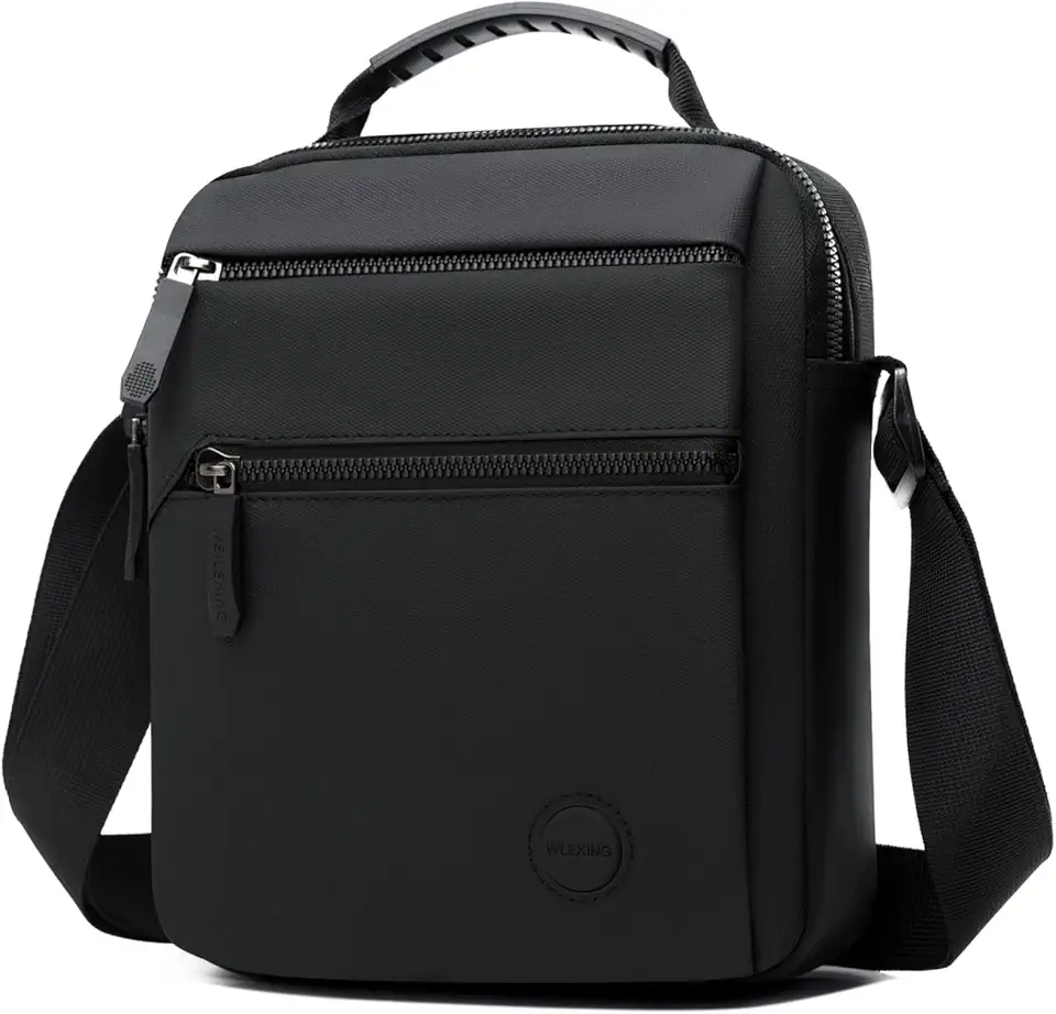 Men's Black Utility Crossbody Messenger Bag