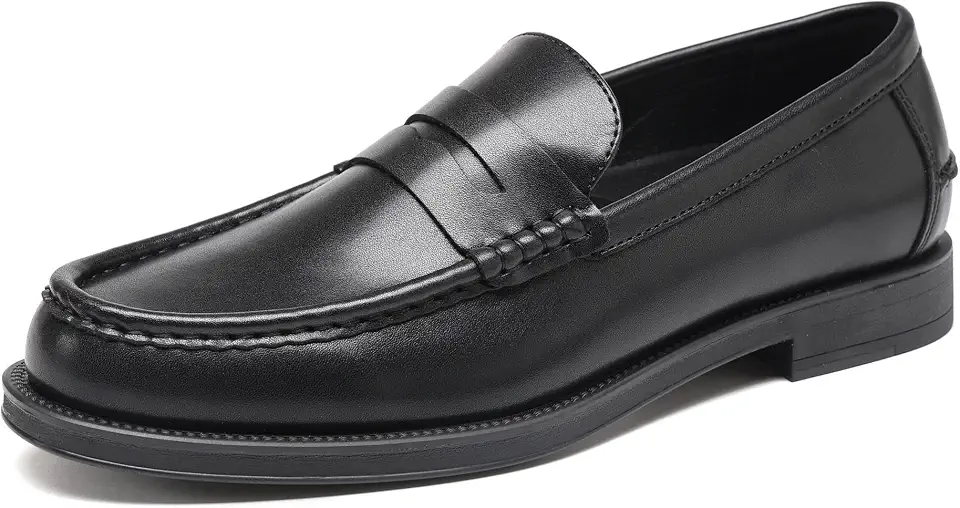DECARSDZ Men's Slip On Dress Shoes Driving Shoe Black Penny Loafers for Men