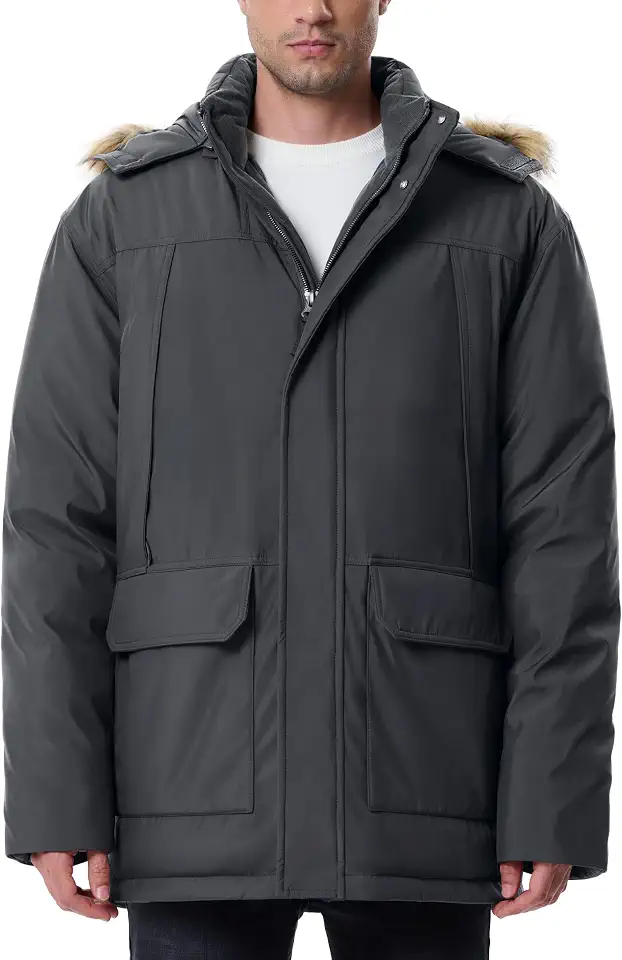 Men's Charcoal Grey Wool Duffle Coat