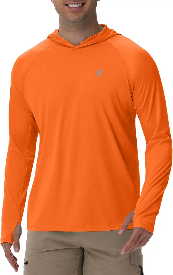 Global Recycled Standard Runhit UPF 50+ Fishing Shirts for Men Long Sleeve Sun Protection Hoodie Lightweight Outdoor Workout Hiking Running Rash Guard