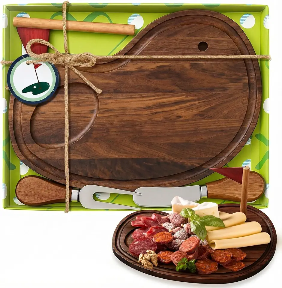 Men's Walnut Wood Charcuterie Serving Board Platter